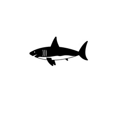 Shark Fin in Water, Ocean or Sea Predator Solid Flat Vector Icon Isolated on White Background.