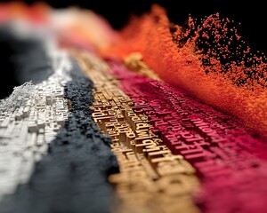 High-speed prediction output from a large language model, digital word clouds forming instantaneously, vibrant neural reactions, cinematic lighting