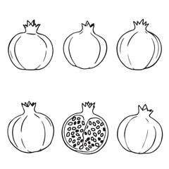 Creative Pomegranate Line Art for Graphic Projects