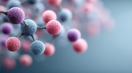 AI neural network analyzes molecular structures for innovative drug design with abstract visualizations and data streams