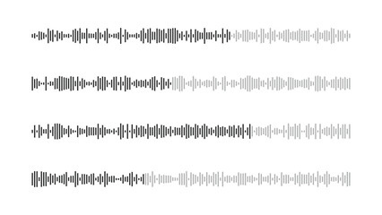 Abstract Set of Audio Waves and Sound Wave Patterns