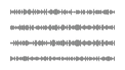 Abstract Set of Audio Waves and Sound Wave Patterns
