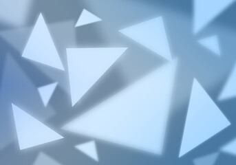 Abstract triangular fragments of blue bright glow, magic energy abstract background