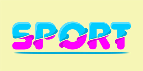 typography SPORT word art illustration, editable text effect, eps file format