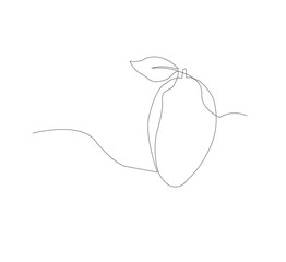 Simple Vector Image of Mango Fruit