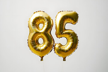 Golden Balloons Celebrate Eighty-Five Years Joyfully