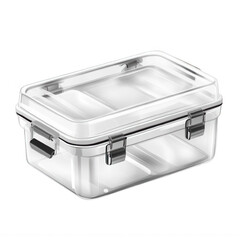 Transparent Medical Storage Container with Compartments Transparent Background