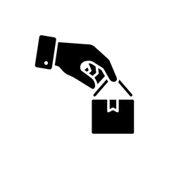 Hand Grabbing Box Drag Motion Indicator - UI Design Icon