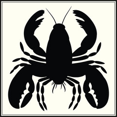 Lobster Silhouette, Underwater Insect