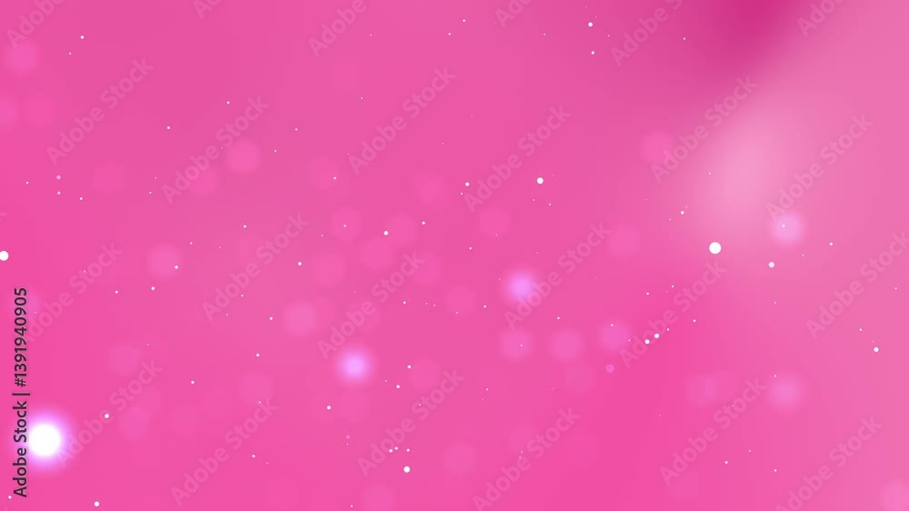 Wall mural pastel deep pink background with white bokeh dot particle form left bottom suitable for aesthetic sp
