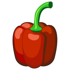 Red Bell Pepper illustration food vector 2D game style