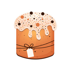 Easter cake decorated with icing and sprinkles. On a transparent