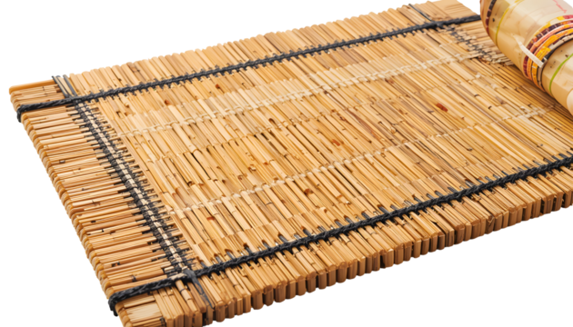 ia generated.  bamboo mat with chopsticks