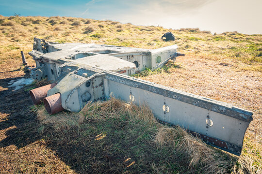 Abandoned Wreckage of Firefly Aircraft on Meikle Bin Hillside, in the Campsie Fells, Scotland