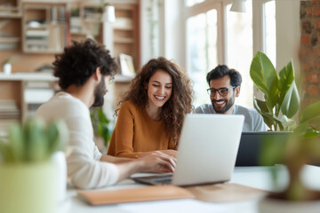 young indian business people working together at office