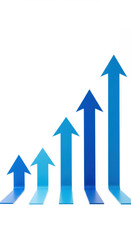  Upward Trend: Blue Arrows Showing Growth, Success, and Positive Progress - Visual Data Chart for Business & Finance