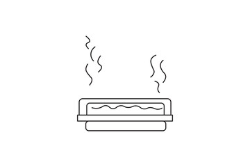 continuous single line art person relaxing in hot bath line art panoramic modern style isolated outline vector illustration 