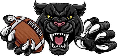 Black Panther Leopard Jaguar Cat Football Mascot © Christos Georghiou