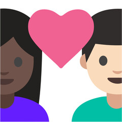 Interracial Hetero Couple Love Emoji
