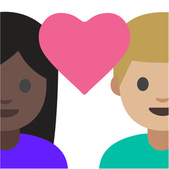 Couple With Heart - Dark Skin & Blonde Hair
