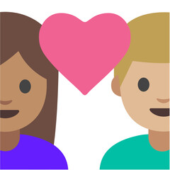 Couple With Heart - Brown & Blonde Hair
