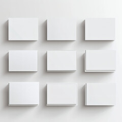 Business cards in various styles on white background