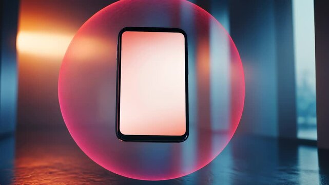 An iphone x mockup. Abstract 3d hologram of a futuristic mobile phone. A blank screen on the user interface of a smartphone. A mockup of lifestyle an iphone x.