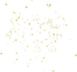 confetti isolated on transparent background. Falling serpentine. Realistic bright serpentine. Flying holiday tinsel. Anniversary decorative elements.