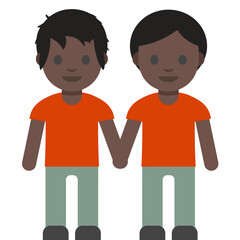 Dark-Skinned Boys Holding Hands Emoji
