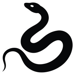Fototapeta premium snake Black and white vector illustration animal silhouette for t shirt, black and white snake silhouette vector illustration, vector illustration of a snake silhouette isolated on white background.