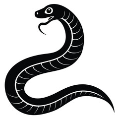 snake Black and white vector illustration animal silhouette for t shirt, black and white snake silhouette vector illustration, vector illustration of a snake silhouette isolated on white background.