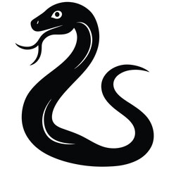 snake Black and white vector illustration animal silhouette for t shirt, black and white snake silhouette vector illustration, vector illustration of a snake silhouette isolated on white background.