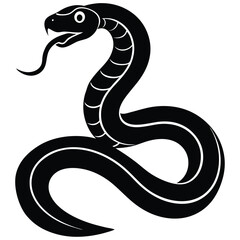 snake Black and white vector illustration animal silhouette for t shirt, black and white snake silhouette vector illustration, vector illustration of a snake silhouette isolated on white background.