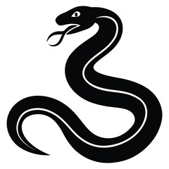 snake Black and white vector illustration animal silhouette for t shirt, black and white snake silhouette vector illustration, vector illustration of a snake silhouette isolated on white background.