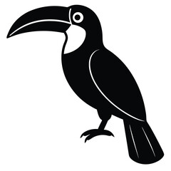 Toucan silhouette vector illustration with white background, toucan bird silhouette vector art illustration,  Toucan  silhouette vector Bundle illustration.