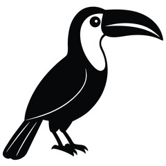 Toucan silhouette vector illustration with white background, toucan bird silhouette vector art illustration,  Toucan  silhouette vector Bundle illustration.