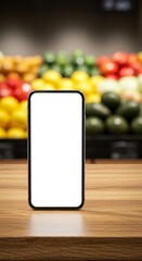 Smartphone Mockup in Grocery Store