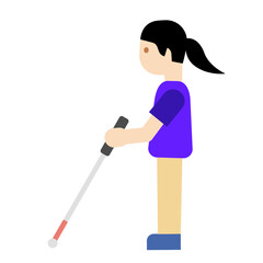 Blind Woman with Cane

