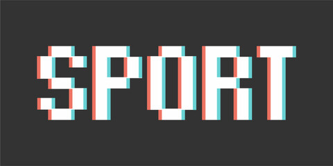 typography SPORT word art illustration, editable text effect, eps file format