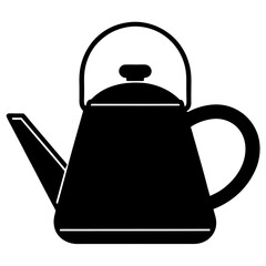 Modern Kettle Silhouette Vector Icon with Clean White Background.