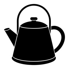 Modern Kettle Silhouette Vector Icon with Clean White Background.