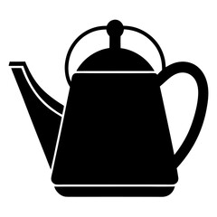 Minimalist Kettle Silhouette Vector White Background Version.