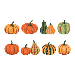 set of pumpkins