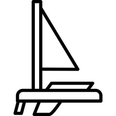Cat Rigged Sailboat Icon Vector Element