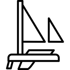 Cat Rigged Ketch Sailboat Icon Vector Element
