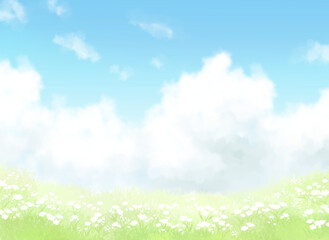 花畑のある風景