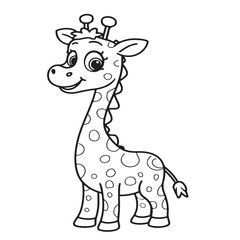 Naklejka premium coloring page giraffe