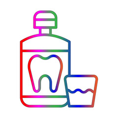 Obraz premium Mouthwash line gradient icon