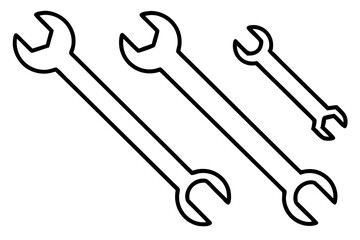 set of Mechanic Wrench silhouette vector illustration