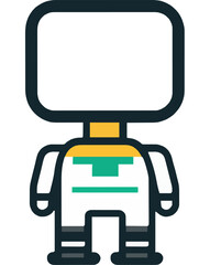 Fototapeta premium Futuristic Cartoon Robot Design for Animation Projects